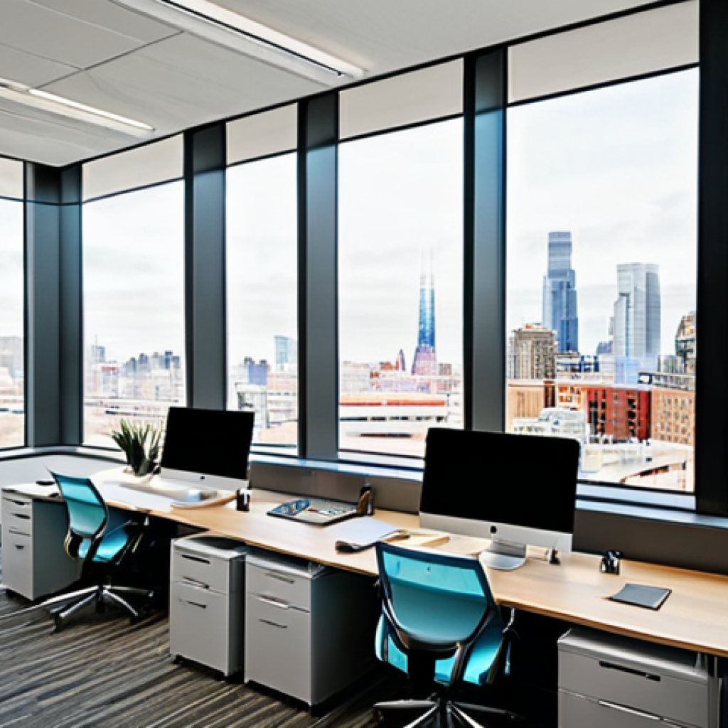 리빙코디네이터 실기 준비 요령 - Modern Office Space**

"A bright, modern office with floor-to-ceiling windows overlooking a bustling...